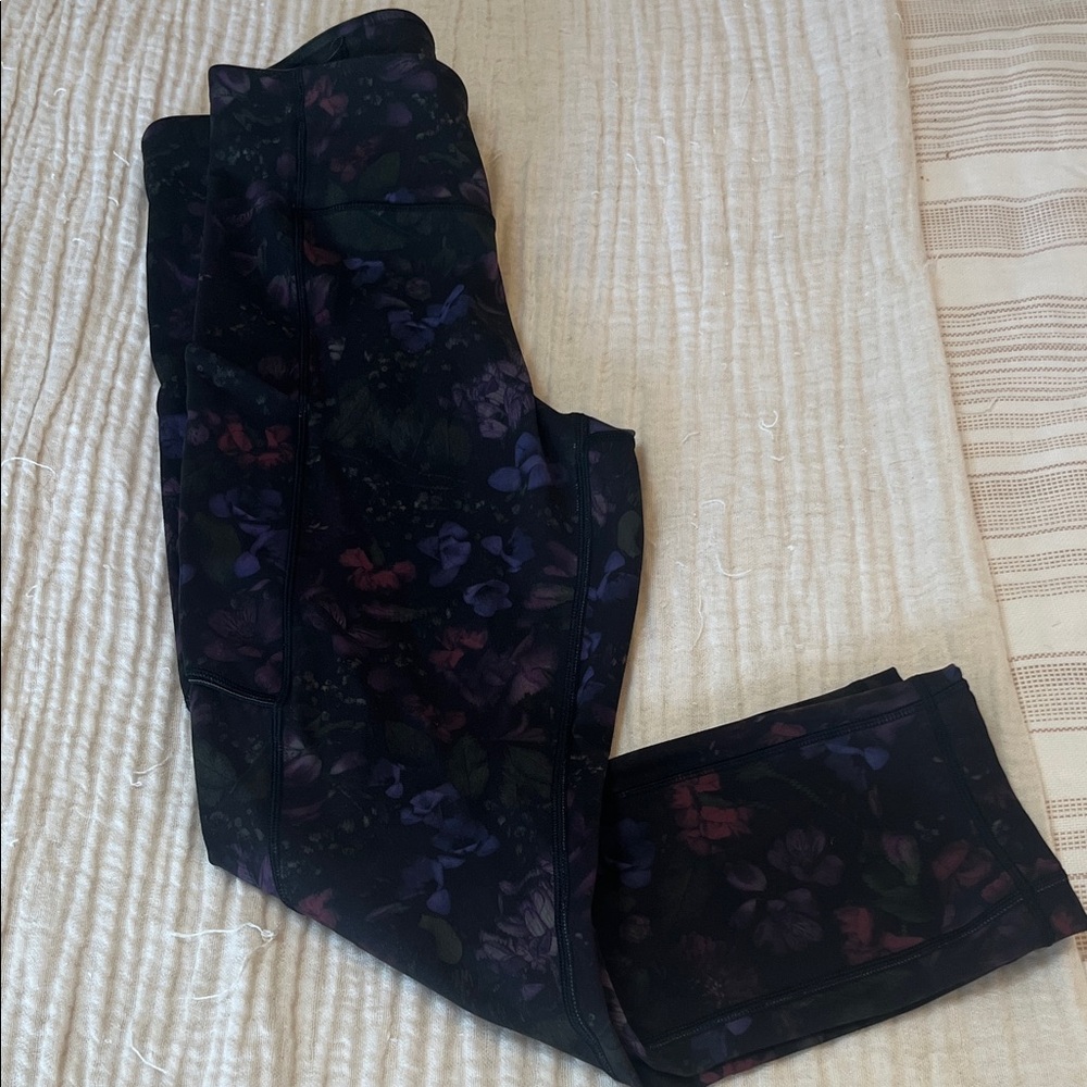 lululemon athletica Black Floral Leggings